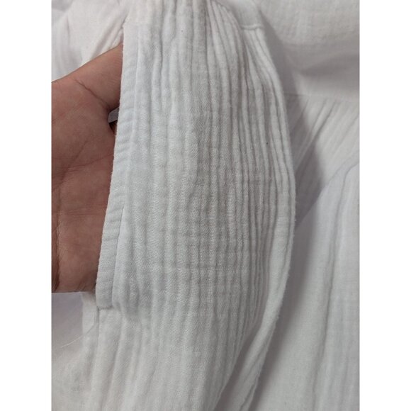 Joan Vass Gauze Midi Dress Tiered Cottage Resort Minimalist Relaxed Fit Size S - Picture 12 of 14